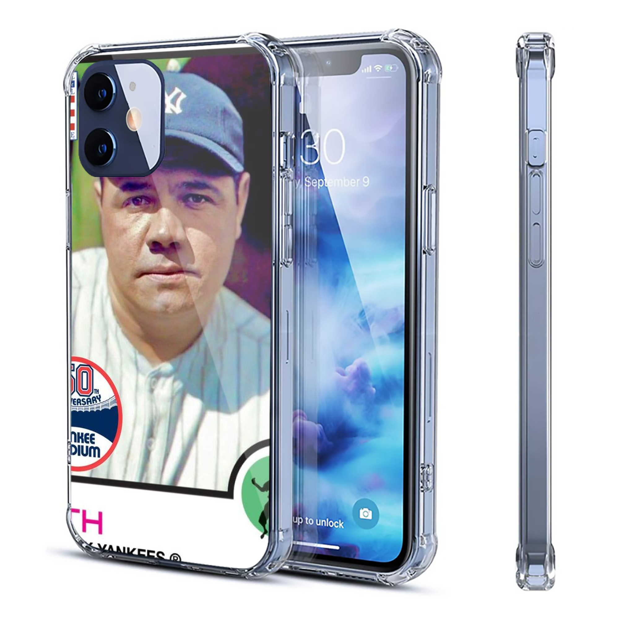 Babe Ruth 40 Clear IPhone 12 Case – Soft TPU With UV Print – Enhanced Drop Protection, Precise Fit, Anti-Fingerprint, Customizable Design, Scratch-Resistant, Yellow-Resistant